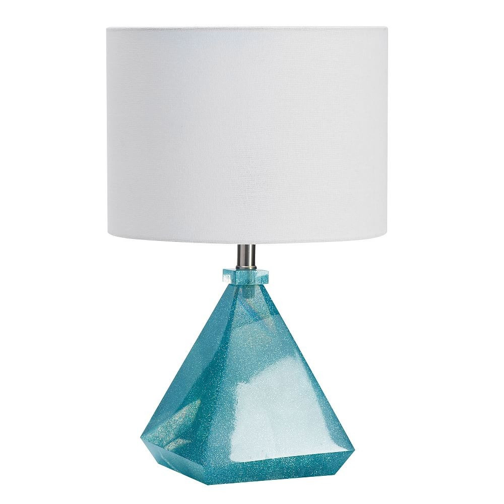 Resin Table Lamp, Pool Glitter, Pyramid | Pottery Barn Teen