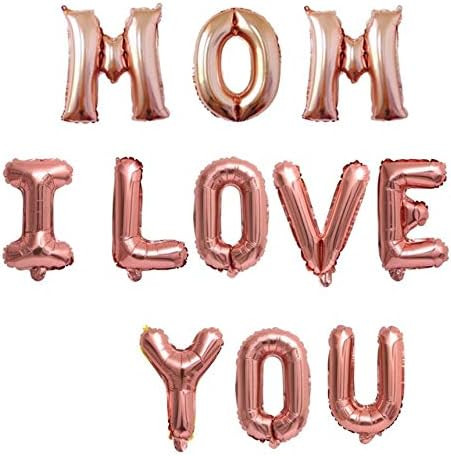 MOM I LOVE YOU 16 Inch Alphabet Letters Foil Balloons Set for Mother's Day, Mother's Birthday Par... | Amazon (US)