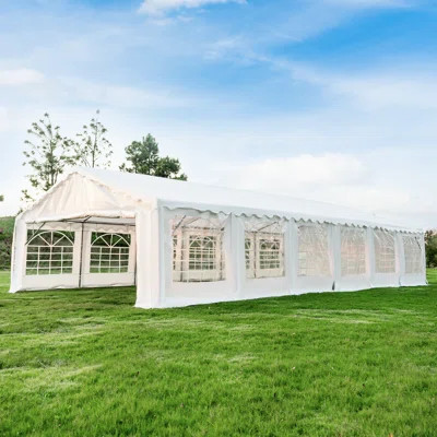 20ft Heavy-duty Party Tent, White Commercial Canopy With Removable Sidewalls & Storage Bags, Outdoor Wedding & Event Shelter | Wayfair North America