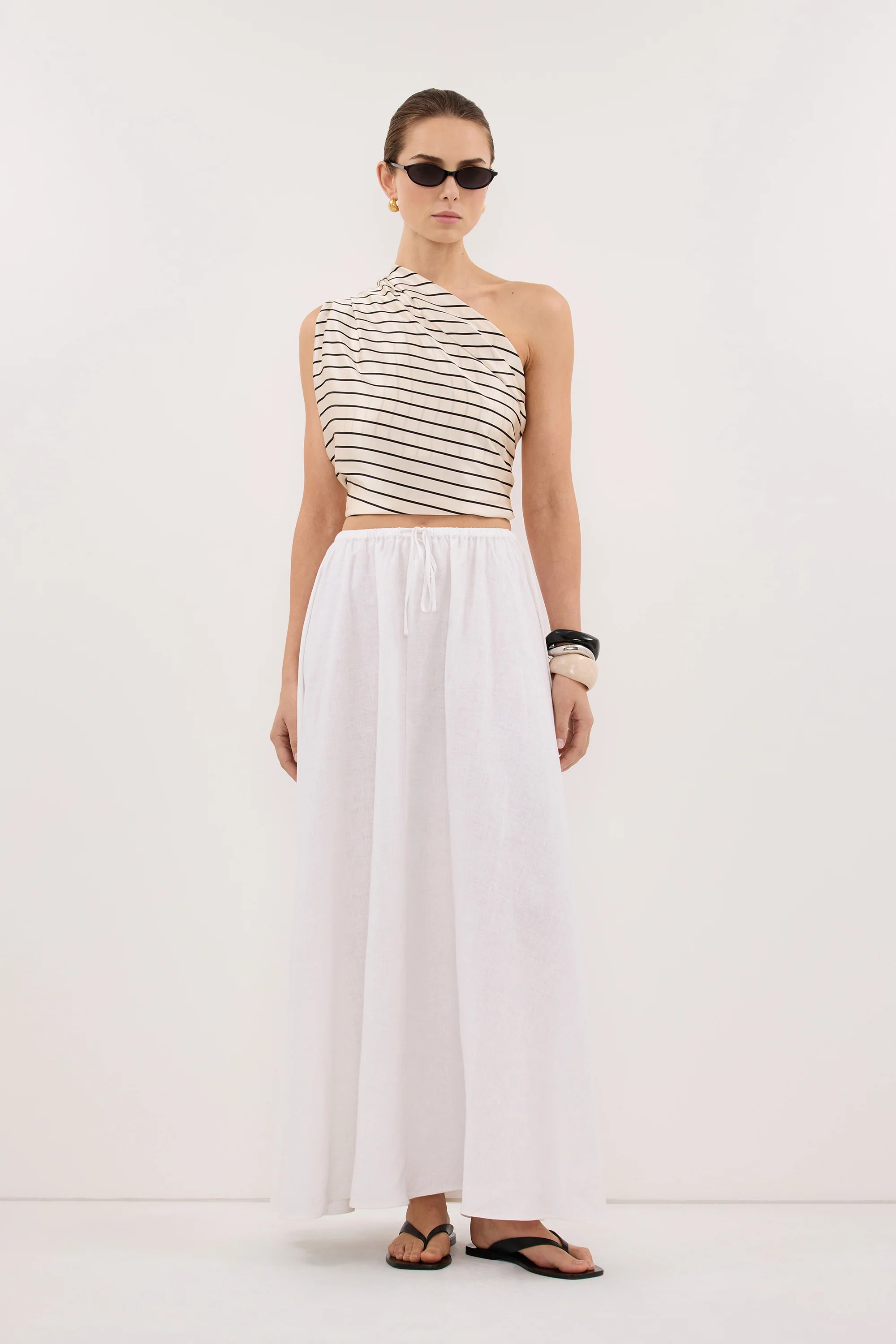 ADRIENNE CREAM SILK SCARF | DISSH