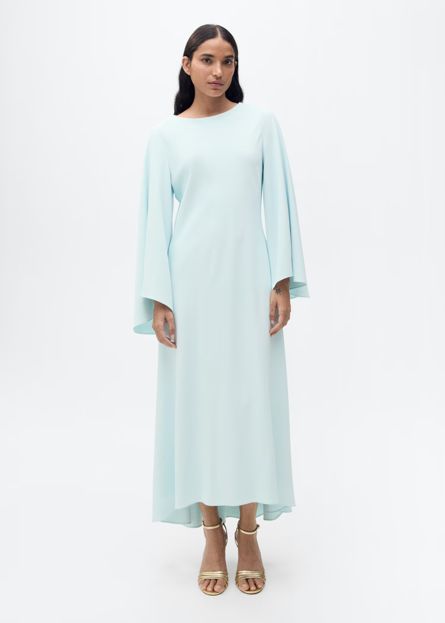 Long flared sleeve dress - Women | MANGO USA | Mango (US/MX/AU)