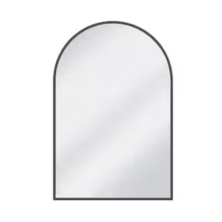 XRAMFY 24 in. W x 36 in. H Arched Black Aluminum Alloy Framed Wall Mirror BACSC2436-BLACK - The H... | The Home Depot