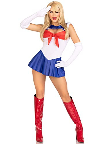 Leg Avenue Womens 3 Pc Sexy Sailor Halloween Costume, Bodysuit With Skirt, X-LARGE, Multicolor | Amazon (US)