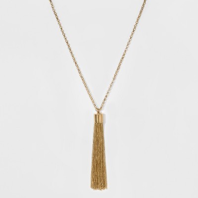 Women's Chain Tassel Necklace - A New Day™ Gold | Target