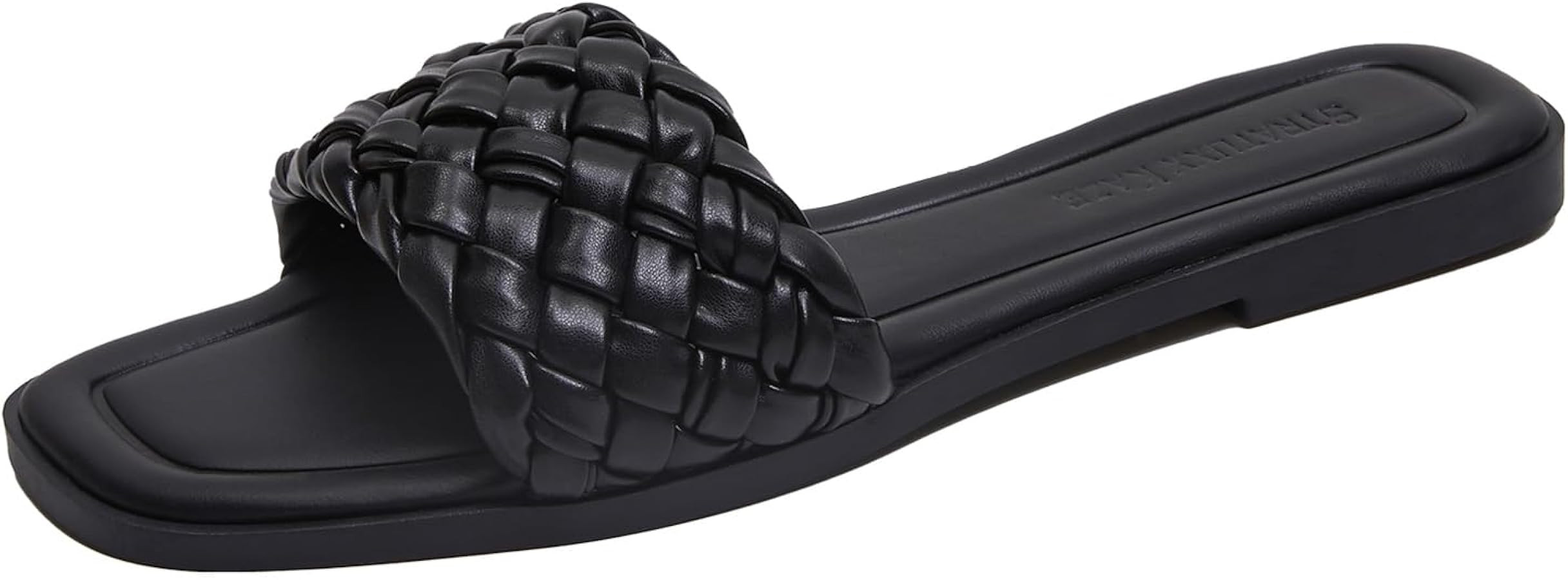 Stratuxx Kaze Women's Braided Strap Sandals Square Open Toe Slide Sandals Slip on Dressy Summer B... | Amazon (US)