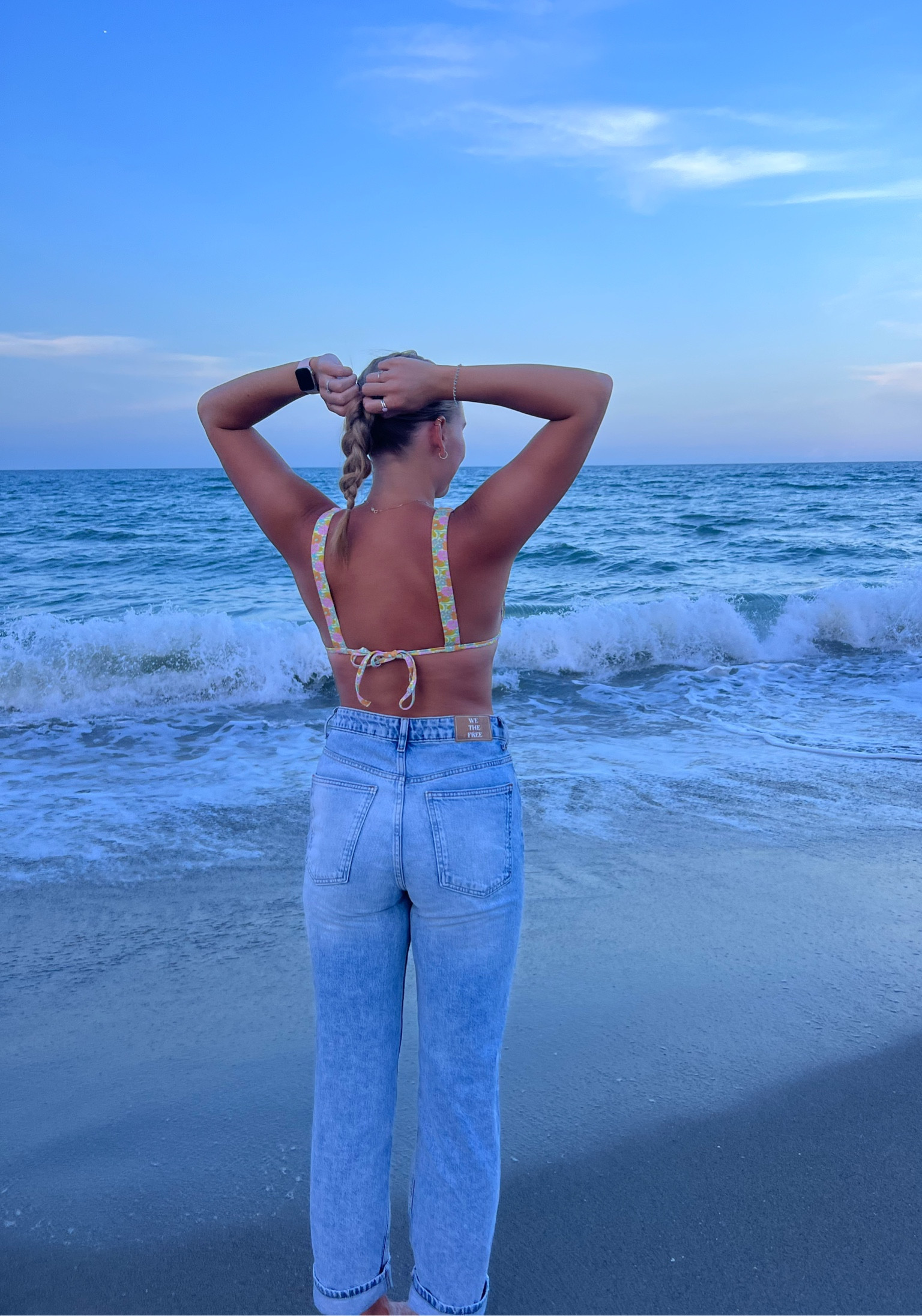 my new favorite pair of jeans🩵 super cute over a swimsuit, but also will be great transitioning into fall!! 

We the free, denim, jeans, straight leg denim, free people, style, jeans 

#LTKunder100