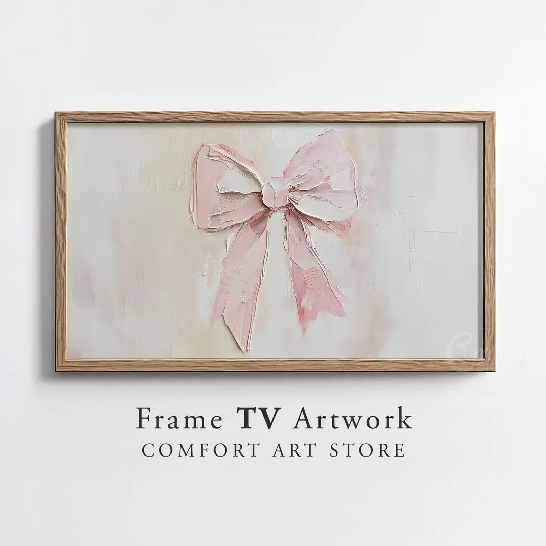 Valentines Day Frame TV Art Samsung Frame TV Coquette Pink Bow Frame TV Vintage Valentines Nurser... | Etsy (US)