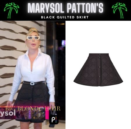 Quilted QT // Get Details On Marysol Patton’s Black Quilted Skirt With The Link In Our Bio #RHOM #MarysolPatton 