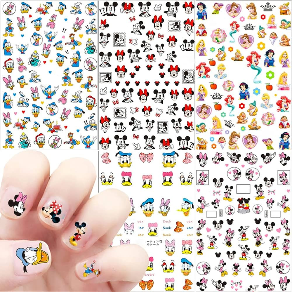 Designer Nail Art Stickers Decals Cute 3D Self Adhesive Nail Art Supplies Cartoon Nail Stickers f... | Amazon (US)