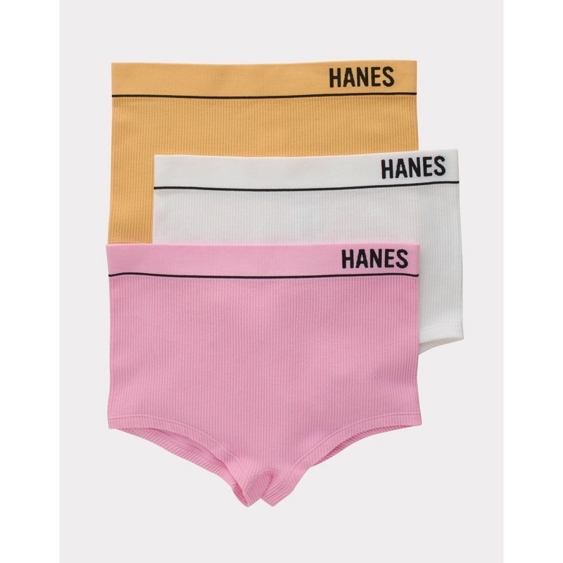 Hanes Women's 3pk Ribbed Boy Shorts | Target