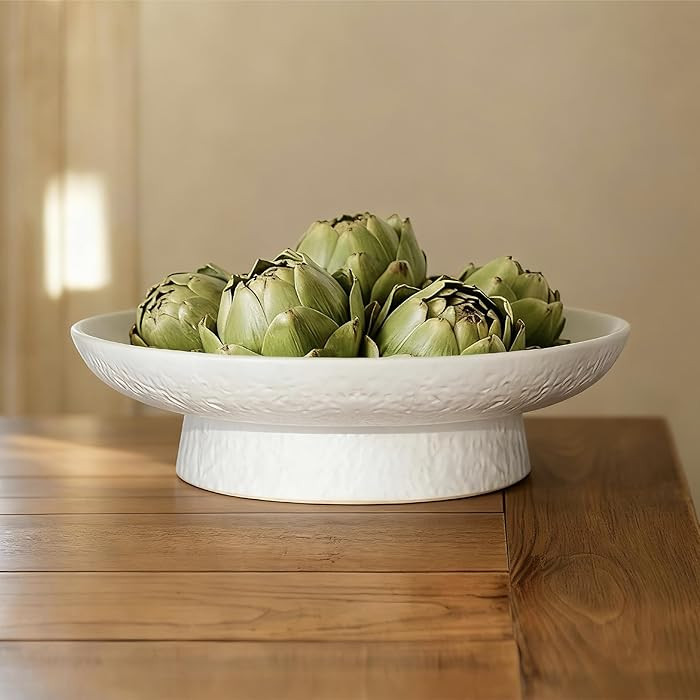 SEICASAYA 28 cm Countertop Decor Pedestal Serving Bowl Matte Finish Modern Minimalist Accent (Whi... | Amazon (CA)