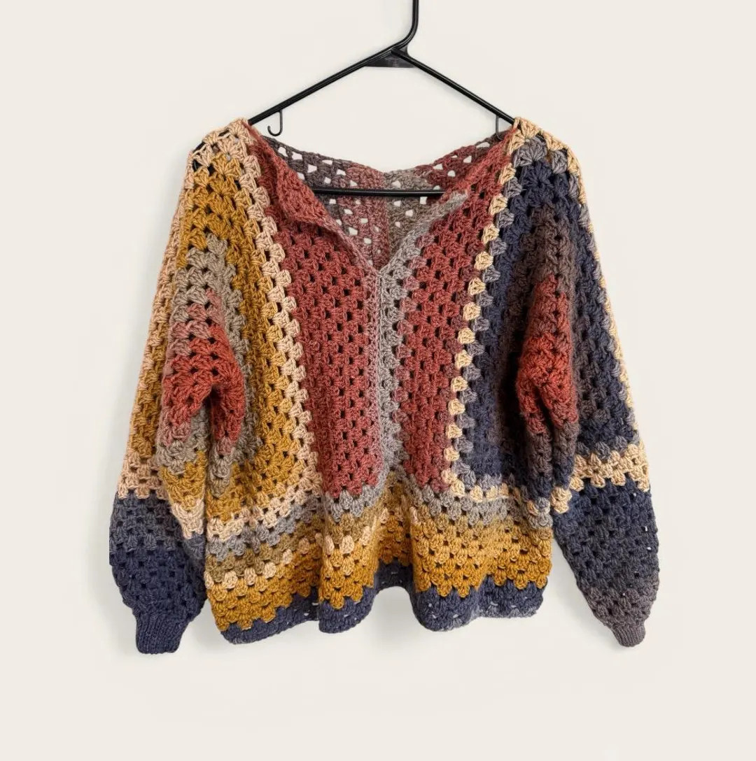 Crochet Cropped Plus Size Handmade Pullover | Etsy (US)