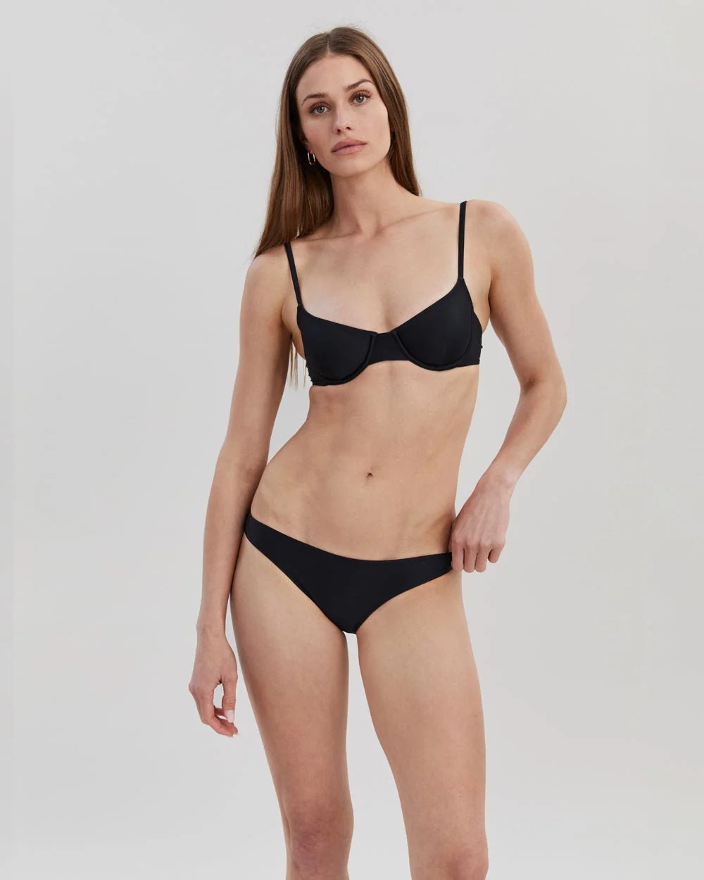 The Eva Bikini Top in Black | Solid & Striped