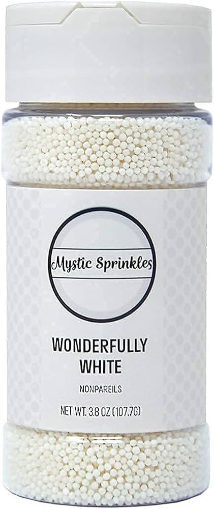 Mystic Sprinkles Solid Color Nonpareils 3.8oz Bottle (Wonderfully White) | Amazon (US)