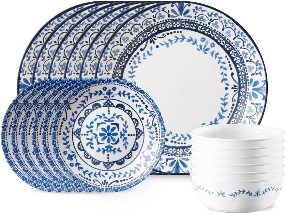 Corelle Portofino Round Dinnerware Set for 6 | Service for 6, 18 Piece Set | Easy-to-Clean Plates... | Amazon (CA)