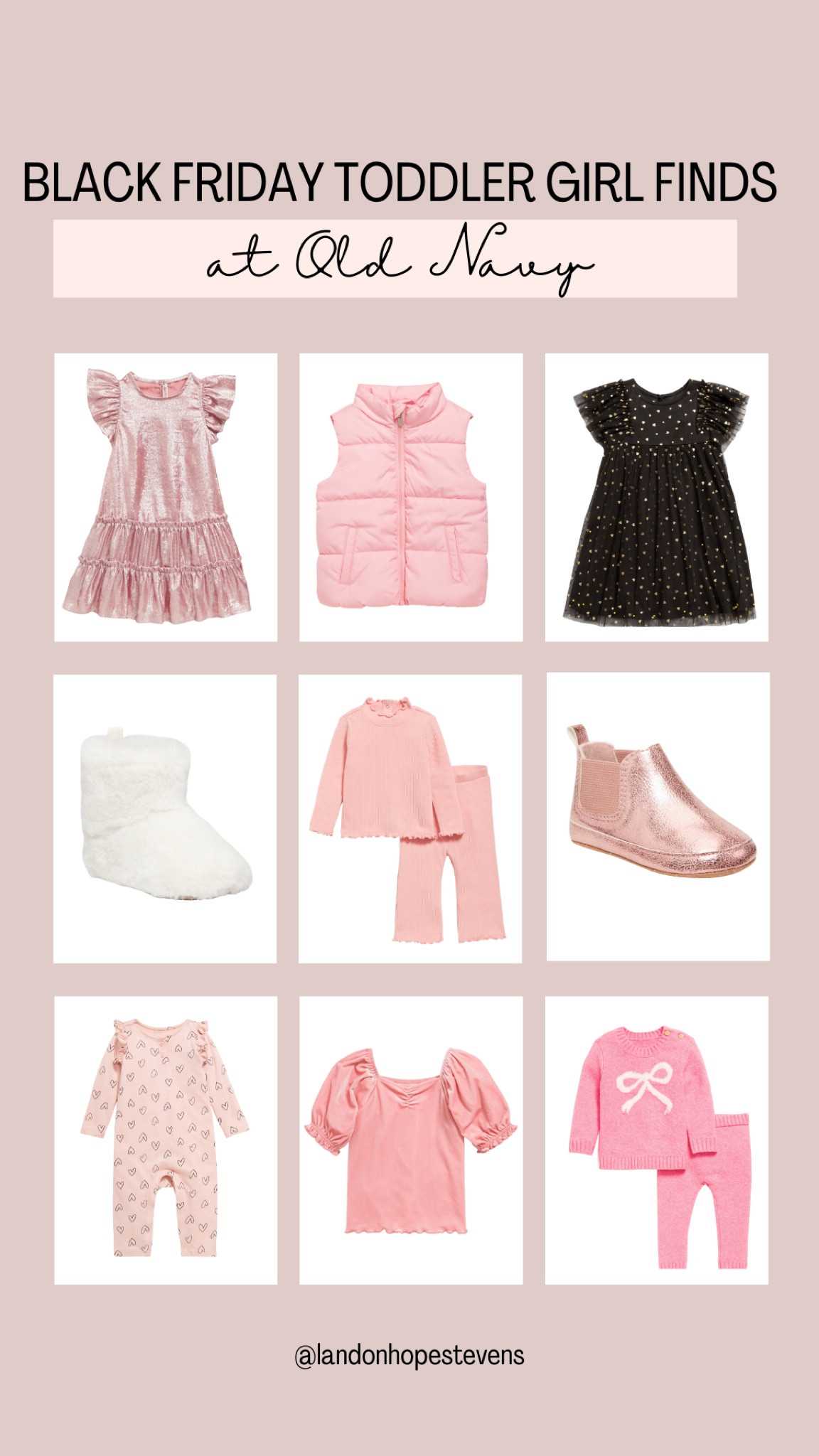 Think pink for your toddler girl this Black Friday! 💕 Shop Old Navy’s adorable styles, from glitter boots to cozy knits. Perfect for winter wardrobes! ❄️ #OldNavyDeals #BlackFridayFinds #ToddlerStyle

#LTKCyberWeek #LTKSaleAlert #LTKBaby