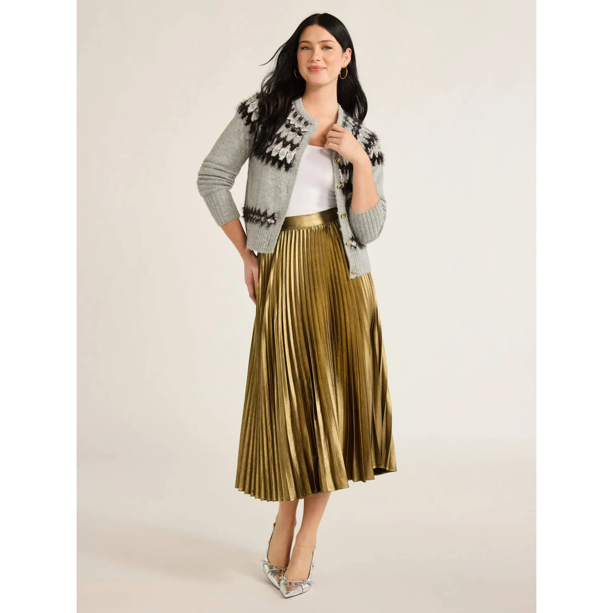 Free Assembly Women’s Fair Isle Cardigan Sweater, Midweight, Sizes XS-XXXL | Walmart (US)