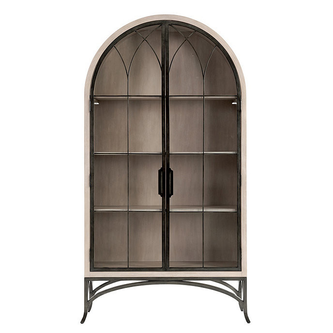 Aris Arched Storage Cabinet with Shelves & Glass Doors | Ballard Designs, Inc.