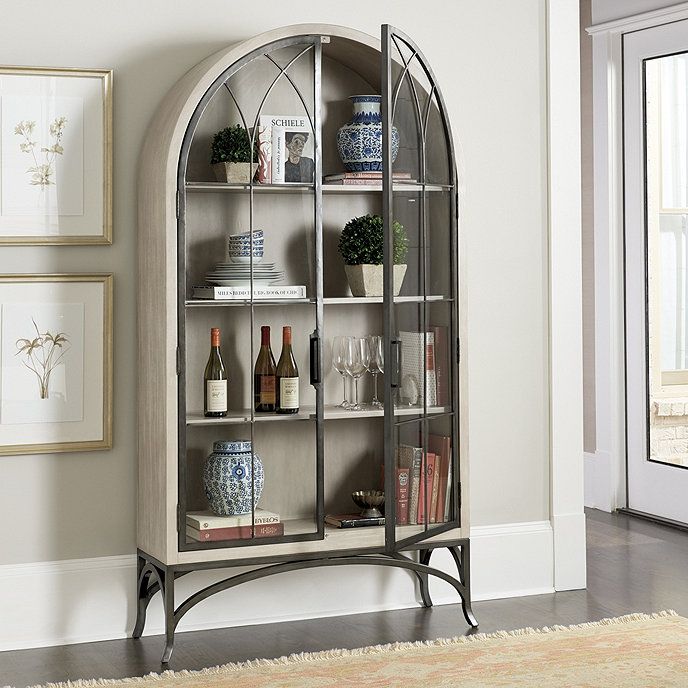 Aris Arched Storage Cabinet with Shelves & Glass Doors | Ballard Designs, Inc.
