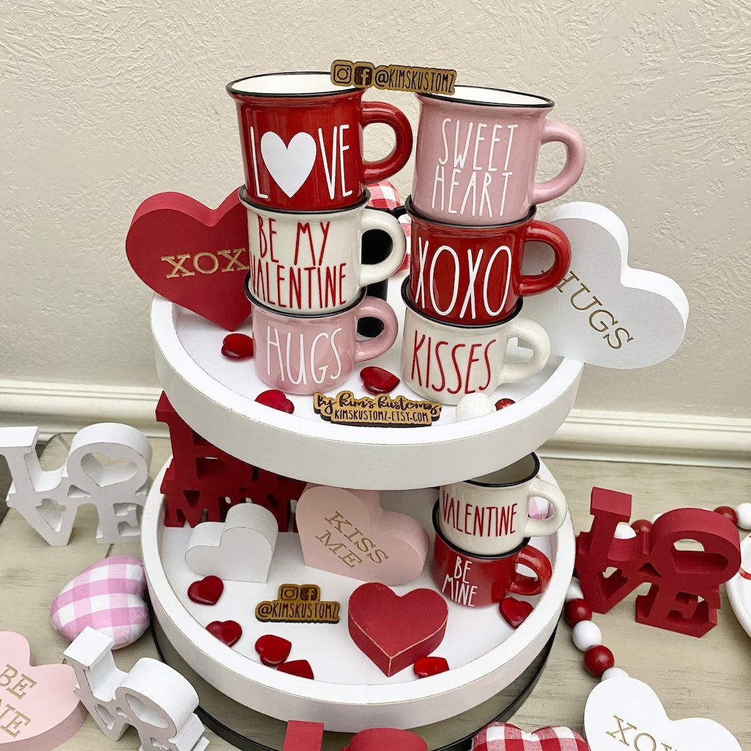 Valentines Day MINI Mugs 2.4oz and Big Mugs 12.85oz  - Etsy | Etsy (US)