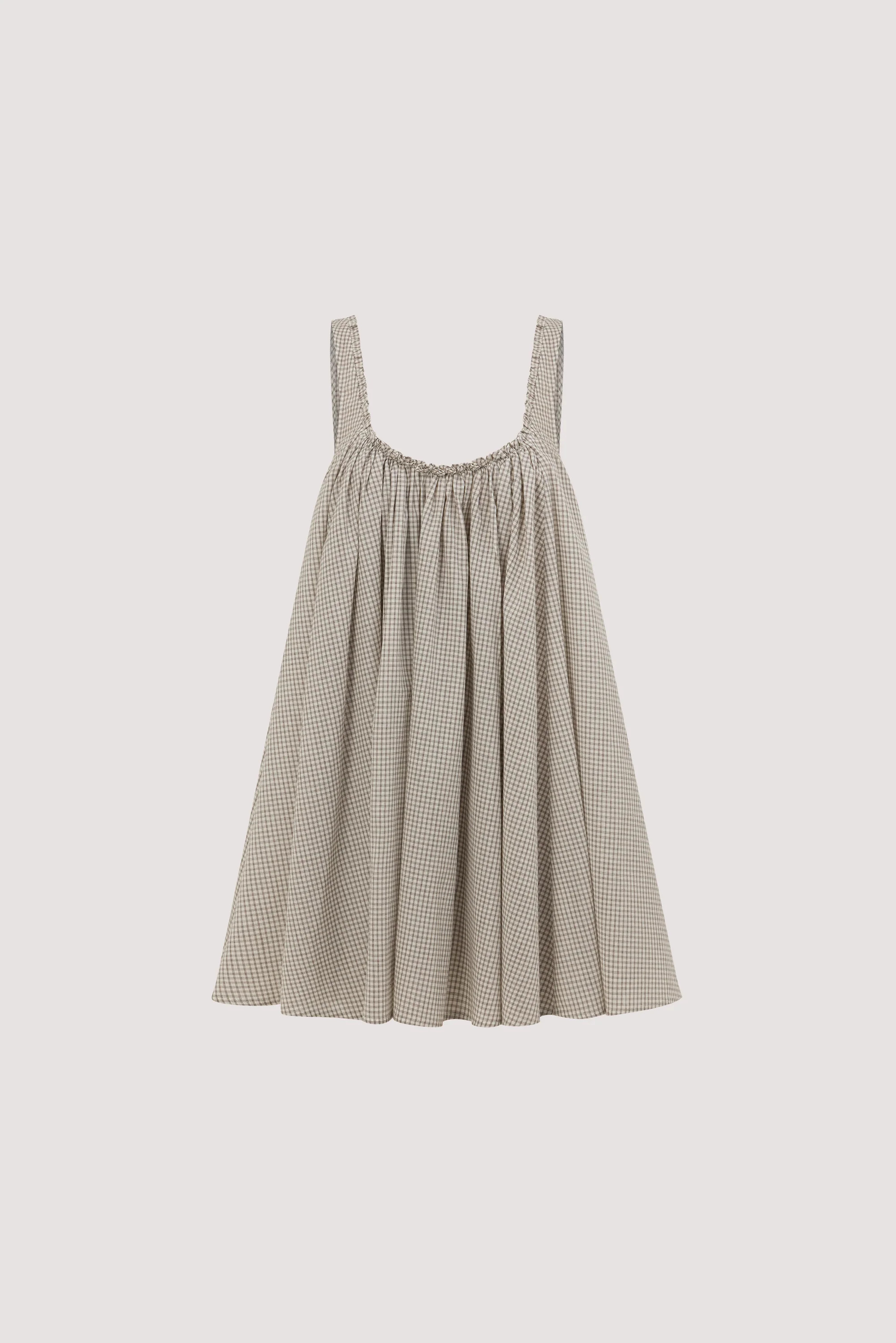 ARABELLA CREAM CHECK MINI DRESS | DISSH