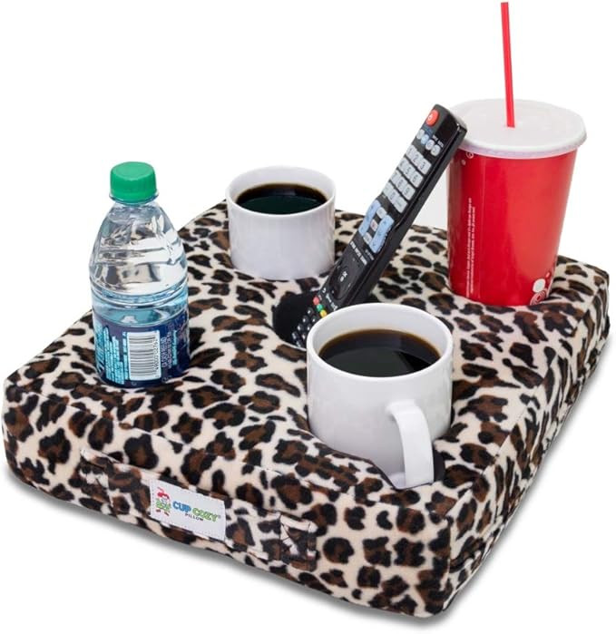 Cup Cozy Deluxe Pillow (Cheetah) As Seen on TV -The world's BEST cup holder! Keep your drinks clo... | Amazon (US)