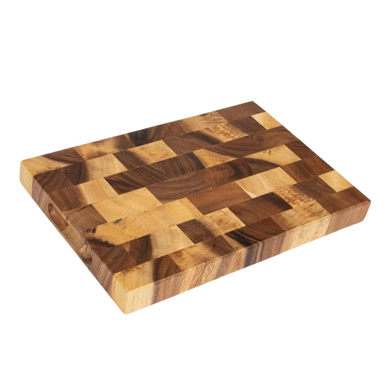 Creative Co-Op Suar Wood End Grain Rectangle Cheese and Cutting Board, Natural | Walmart (US)