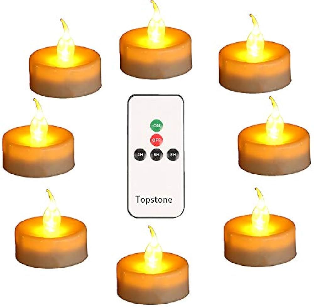 Topstone Led Candles with Remote and Timer,Warm Yellow Flameless Candles,Big Capacity Battery Ope... | Amazon (US)