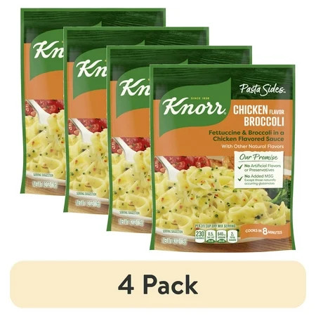 (4 pack) Knorr No Artificial Flavors Chicken Broccoli Fettuccine Pasta Sides, 8 Minute Cook Time, 4.2 oz | Walmart (US)