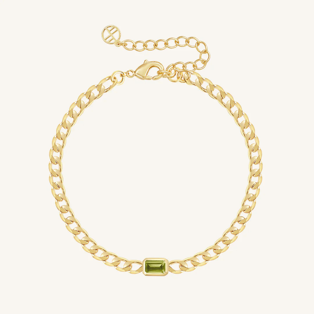 August Birthstone Chain Bracelet | Francesca Jewellery