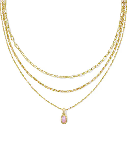 Mini Elisa Gold Triple Strand Necklace | Kendra Scott