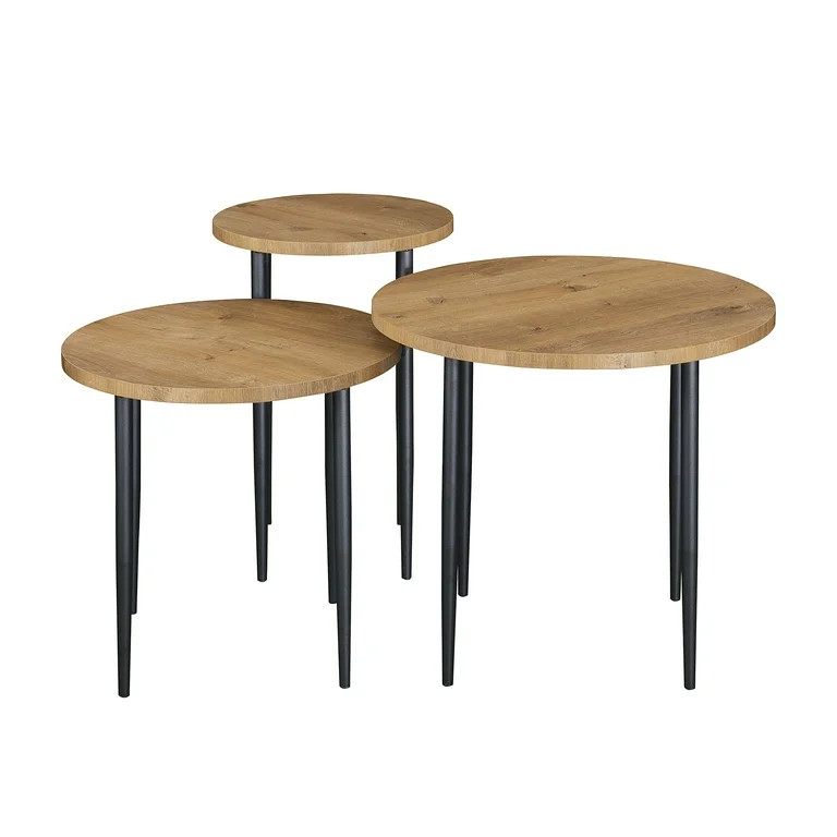 Gap Home Modern Round Nesting Coffee Tables, Set of 3, English Oak | Walmart (US)