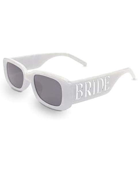 xo, Fetti Bride Sunglasses - White + Silver Marble | Bachelorette Party Sunnies, Engagement Decor... | Amazon (US)