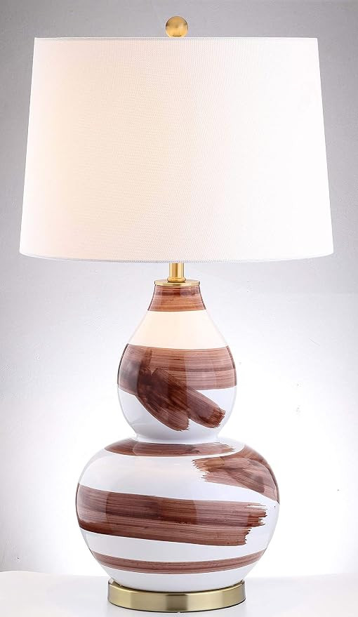 SAFAVIEH Lighting Collection Aileen Abstract Brown/ Gold Brushstroke 33-inch Bedroom Living Room ... | Amazon (US)