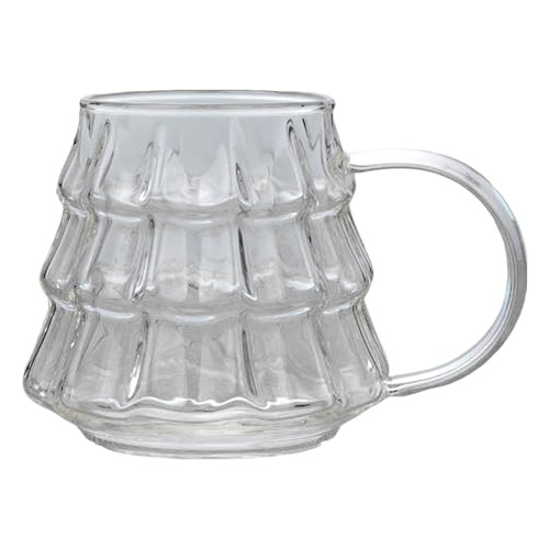 Huvqianu Christmas Tree Coffee Mug, Cute Tea Cup, Glass Milk Mug, Clear Christmas Tree Mugs, Dishwasher Safe Mugs, Family Holiday Drinkware, Creative Mugs for Christmas | Amazon (US)