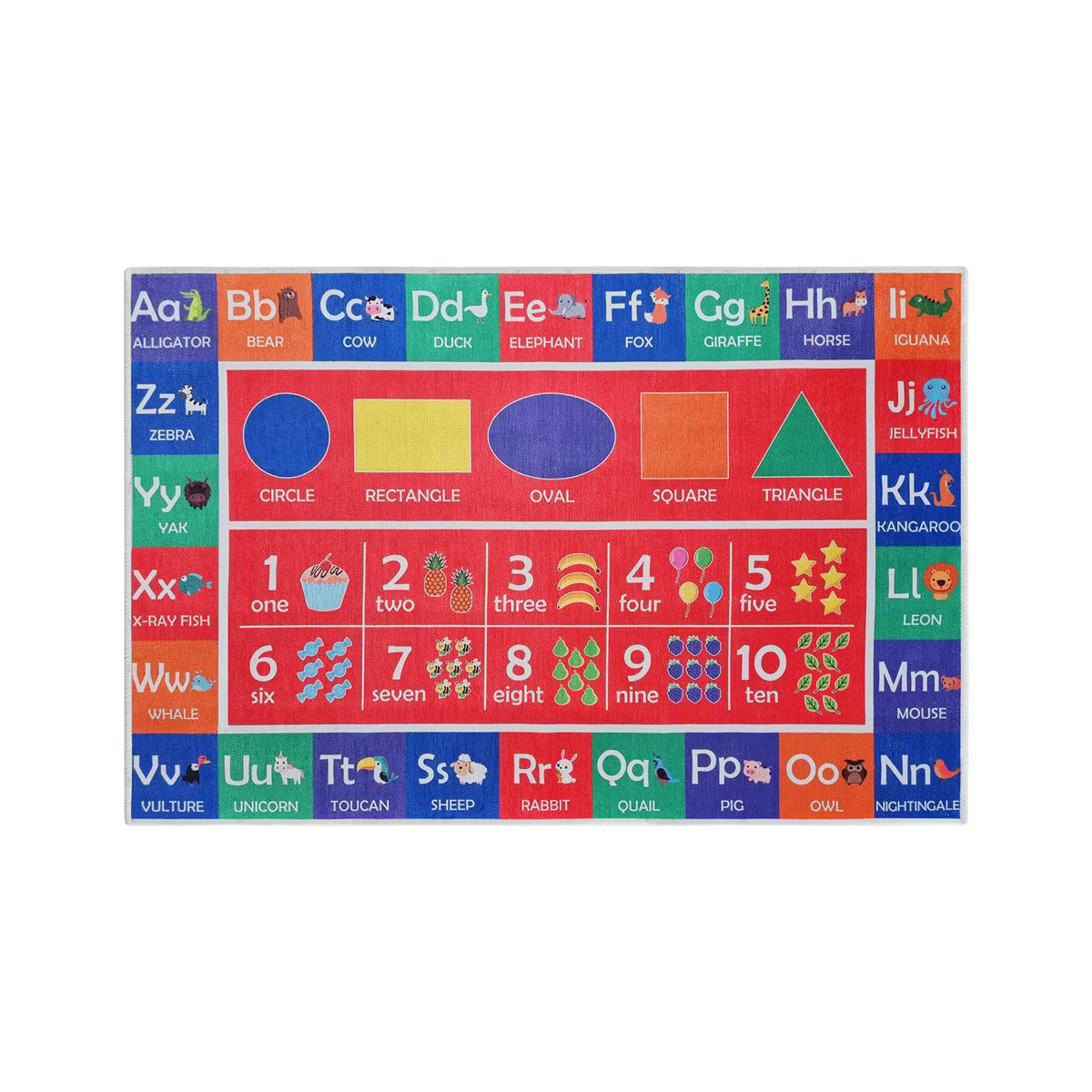 Educational Kids Cotton Rug for Playrooms, Kids Rooms, Classrooms, indoor, Play Rug - Red | Target