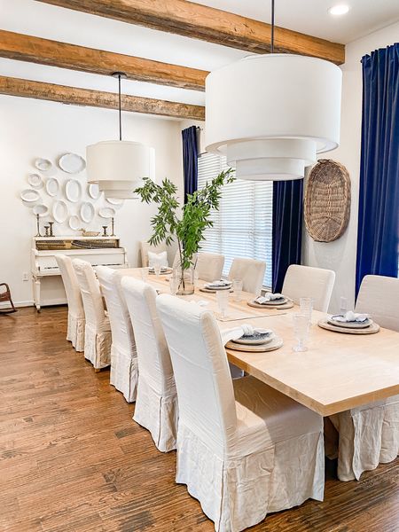 A view of our dining room with some favorite peices set. 

Farmhouse Living | Primary Dining Room | Dining Room Ideas | Interior Design | Light Fixtures | Taupe Slipcover Dining Chair | Drum Pendant | Glass Goblets

#diningroom #farmhouseliving #diningroomdecor #diningroomideas #diningroominspi #primarydiningroom #interiordesign #homedesign


#LTKfamily #LTKFind #LTKhome