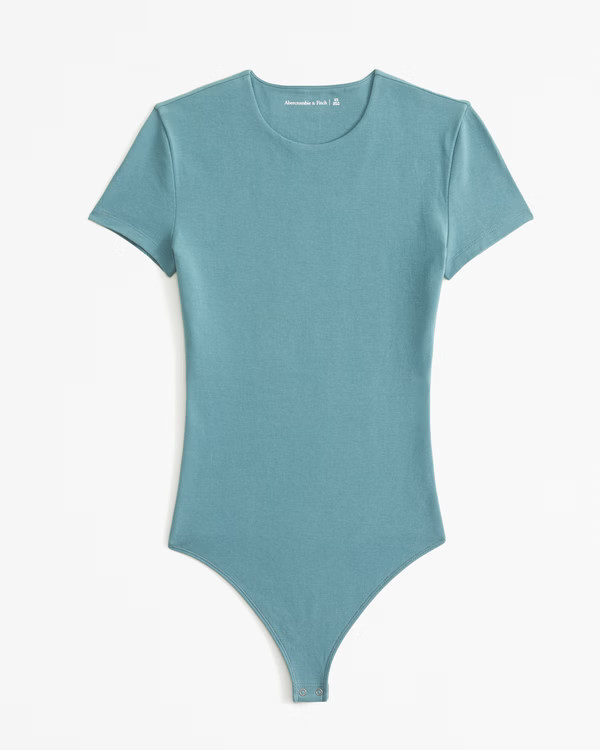 Cotton-Blend Seamless Fabric Tee Bodysuit | Abercrombie & Fitch (US)