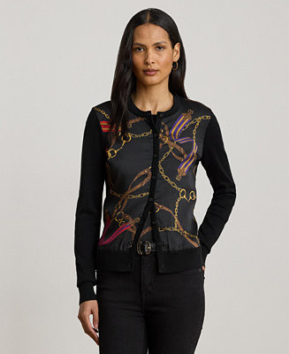 Women's Belting-Print Long Sleeve Cardigan | Macy's