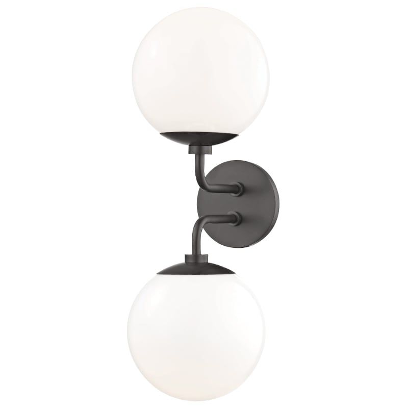 Mitzi H105102 Stella 2 Light 7" Wide Wall Sconce with Opal Glossy Shades | Build.com, Inc.