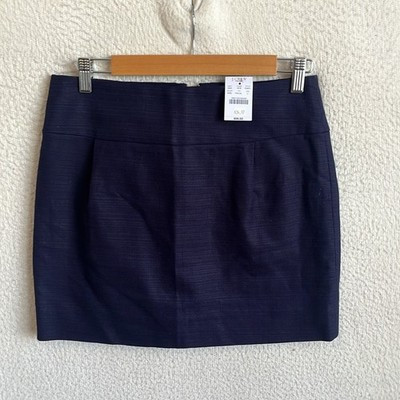 J Crew Textured Mini Skirt Womens Size 2 Navy Blue | eBay US