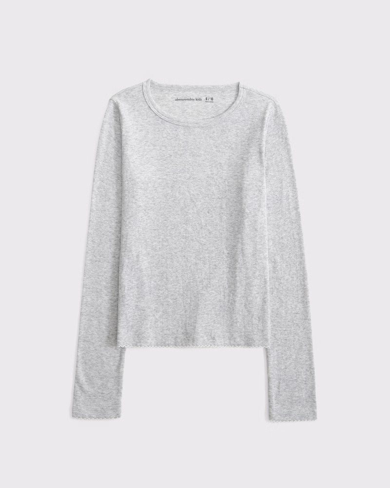 girls essential long-sleeve baby tee | girls tops | Abercrombie.com | Abercrombie & Fitch (US)