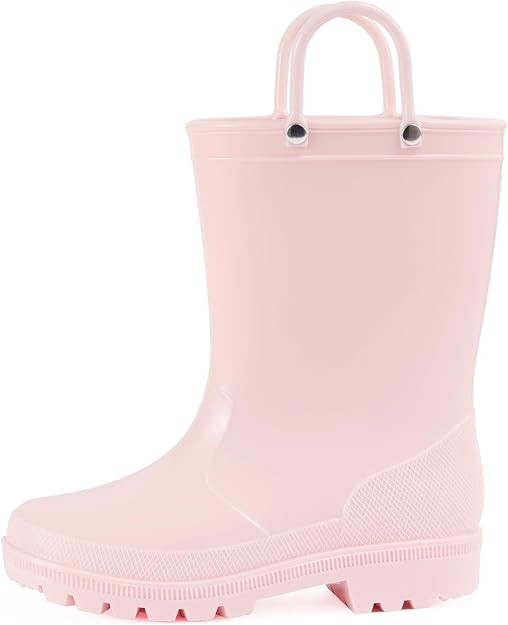 Kids Rain Boots with Easy-on Handles for Boys and Girls | Amazon (US)