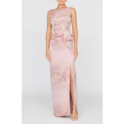 Kay Unger Luciana Column Gown in Pink at Nordstrom, Size 10 | Nordstrom