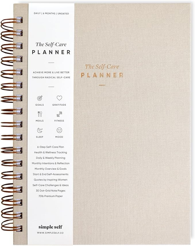 The Self-Care Planner by Simple Self - Undated 6 Month Life Planner - Daily, Monthly, Weekly - Fo... | Amazon (US)