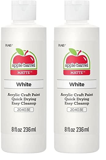 Apple Barrel Acrylic Paint in Assorted Colors (8 Ounce), 20403 White (Pack of 2) | Amazon (US)