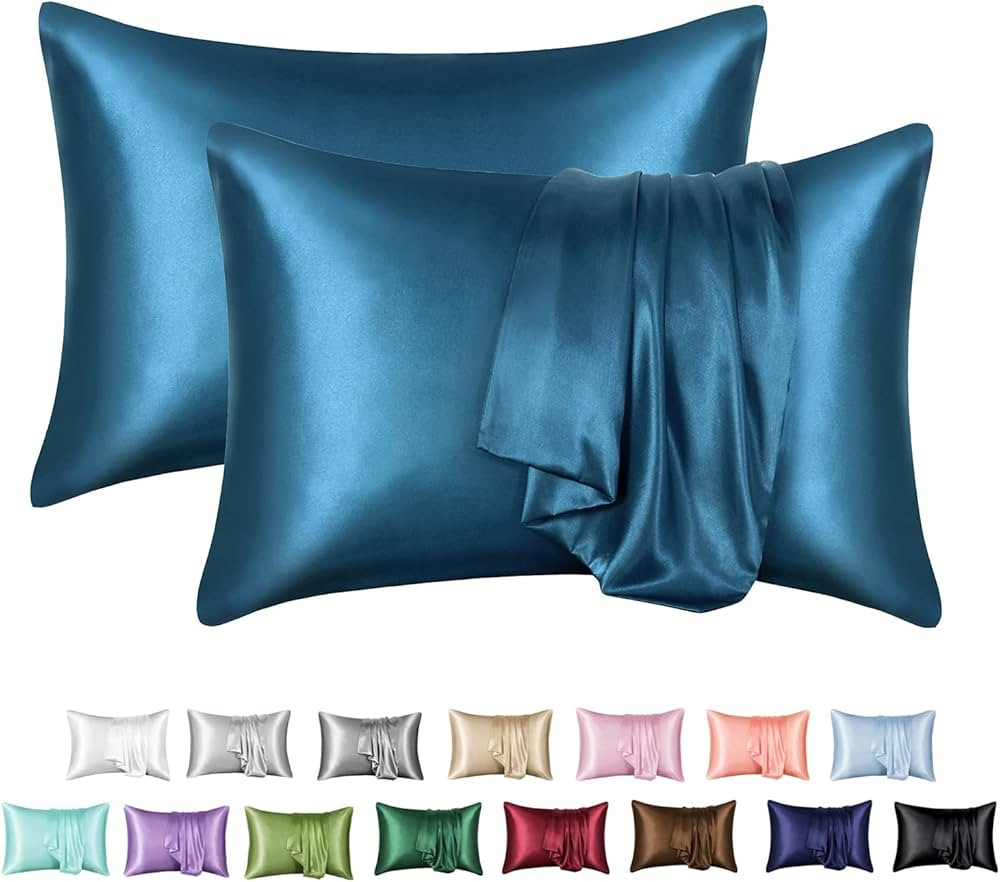 MR&HM Satin Pillowcase for Hair and Skin, Silk Satin Pillowcase 2 Pack, King Size Pillow Cases Se... | Amazon (US)