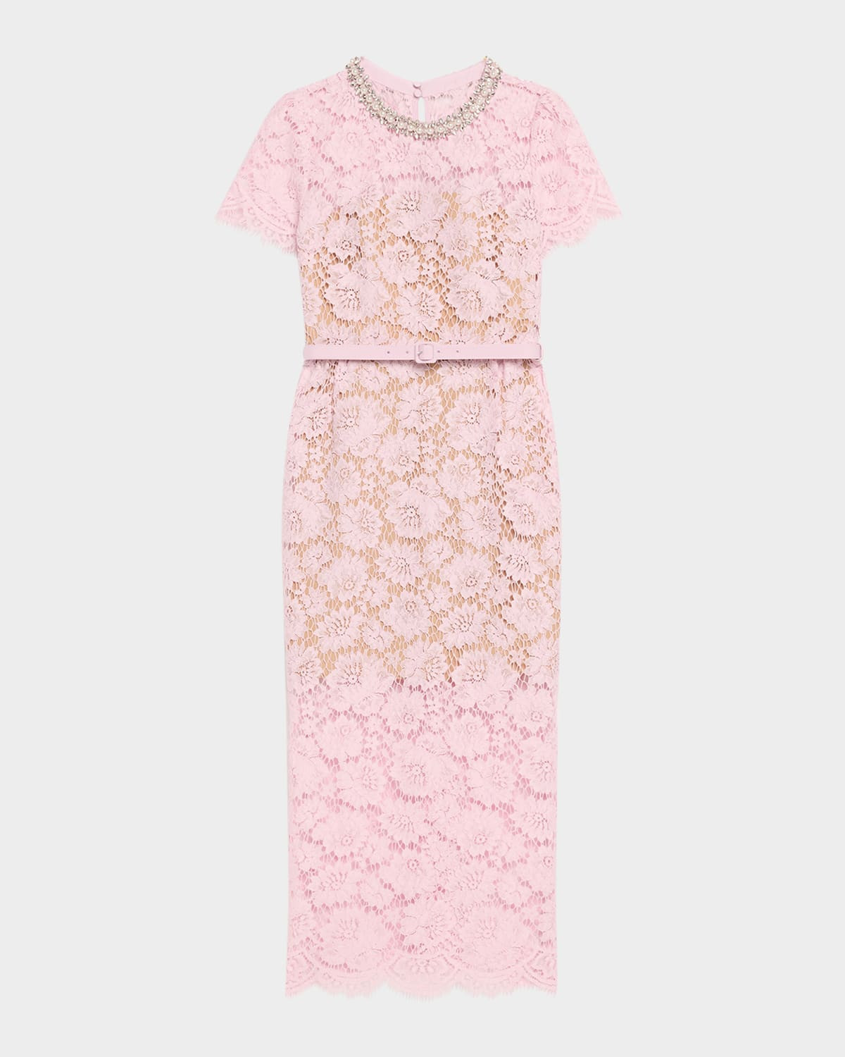 Fine Lace Midi Dress | Neiman Marcus