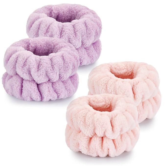 4 Pcs Wrist Towels for Washing Face-Dorbetar, Microfiber Wrist Bands for Washing Face, Spa Wristb... | Amazon (US)