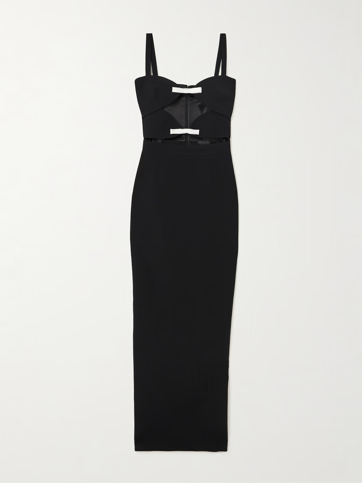 The New Arrivals Ilkyaz Ozel - Ambrosia Satin-trimmed Cutout Crepe Gown - Black | NET-A-PORTER (US)